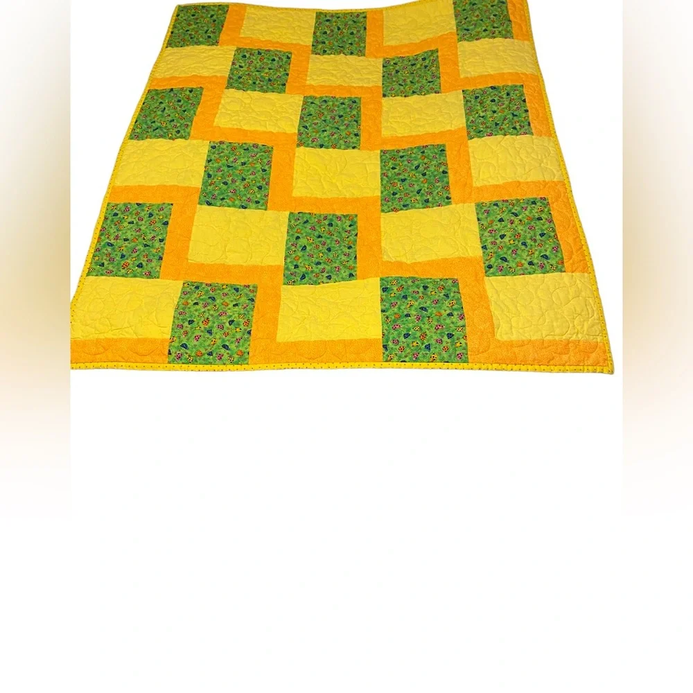 Quilt Blanket Handmade Baby Crib Toddler Nursery Patchwork Bright MultiColor